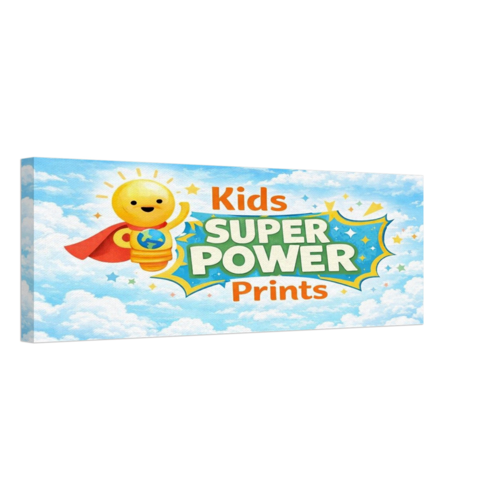 Kids Super Power Print Official Logo Canvas  20x60 cm / 8x24″
