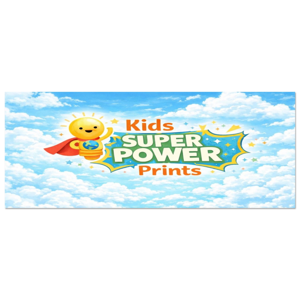 Kids Super Power Prints – Official Logo Fine Art Poster | Giclée 12-Color Printing, Eco-Friendly